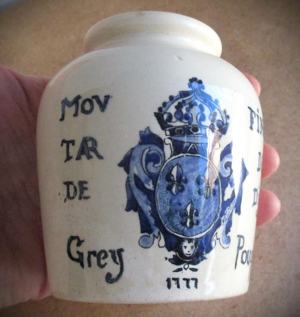 Mosterdpot~Antiek Frans Mosterpotje Digoin Sarreguemines, Antiek en Kunst, Antiek | Keramiek en Aardewerk, Ophalen of Verzenden