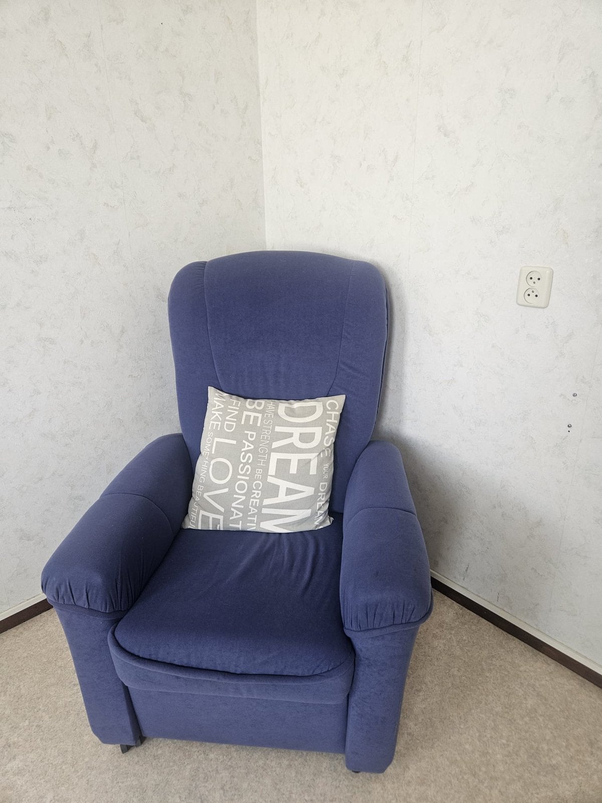 Relax stoel.   Blauw., Ophalen, Zo goed als nieuw, 75 tot 100 cm, 50 tot 75 cm