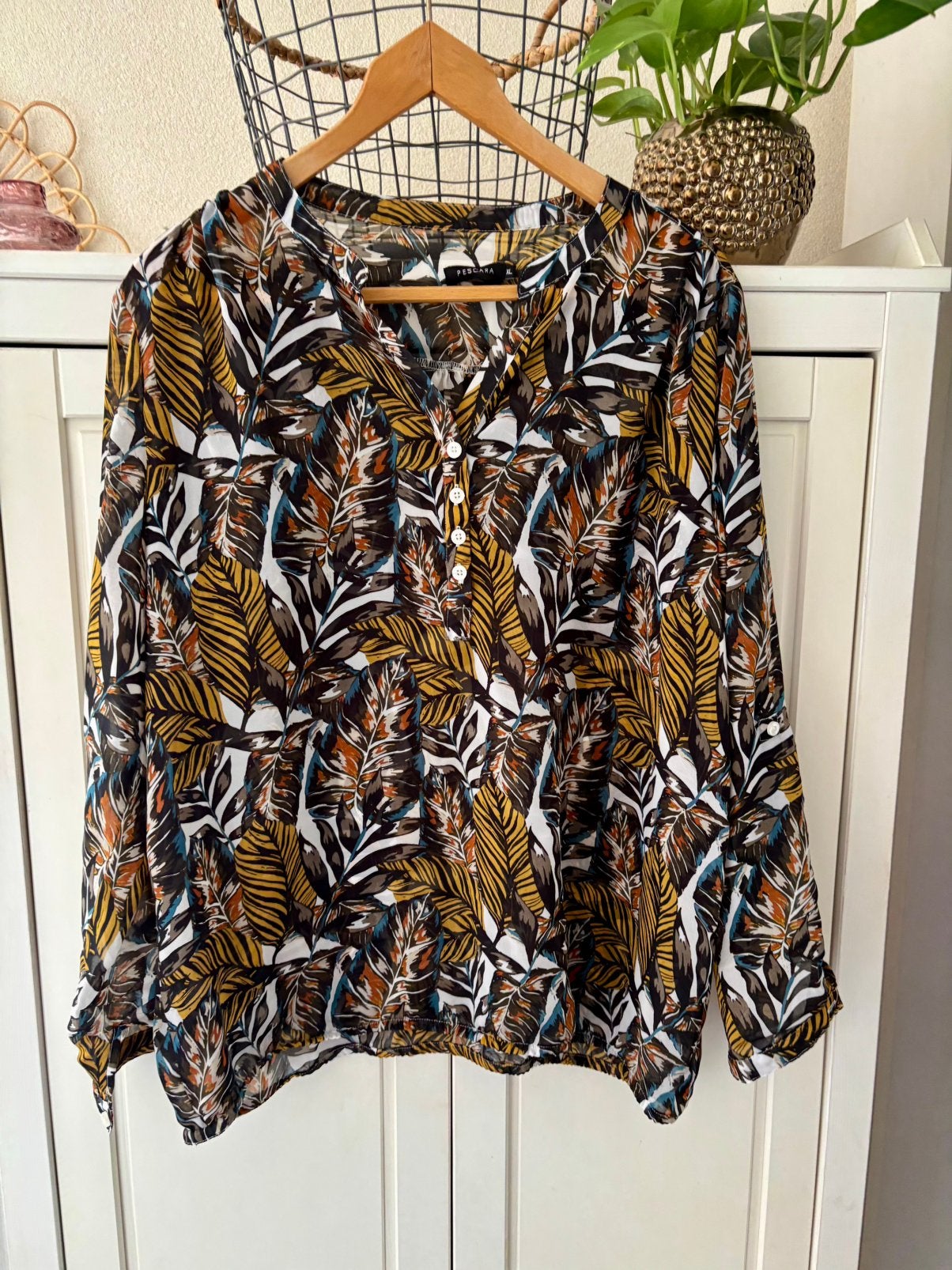 Pescara blouse maat xl, Kleding | Dames, Ophalen of Verzenden, Zo goed als nieuw, Maat 42/44 (L), Bruin