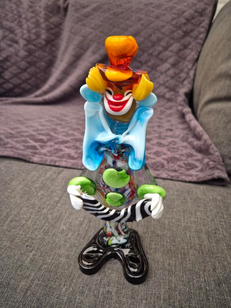 Kleurrijke Handgemaakte murano clown vintage, Ophalen of Verzenden, Zo goed als nieuw