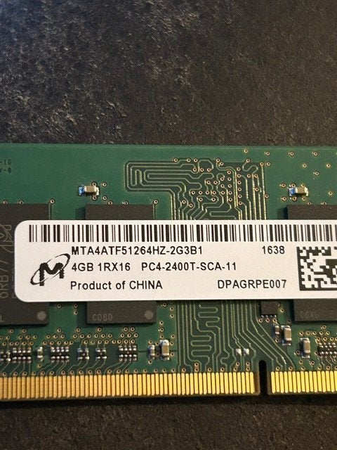 Laptop geheugen MTA4ATF51264HZ-2G3B1 4GB, DDR4, Ophalen of Verzenden, Zo goed als nieuw, Laptop