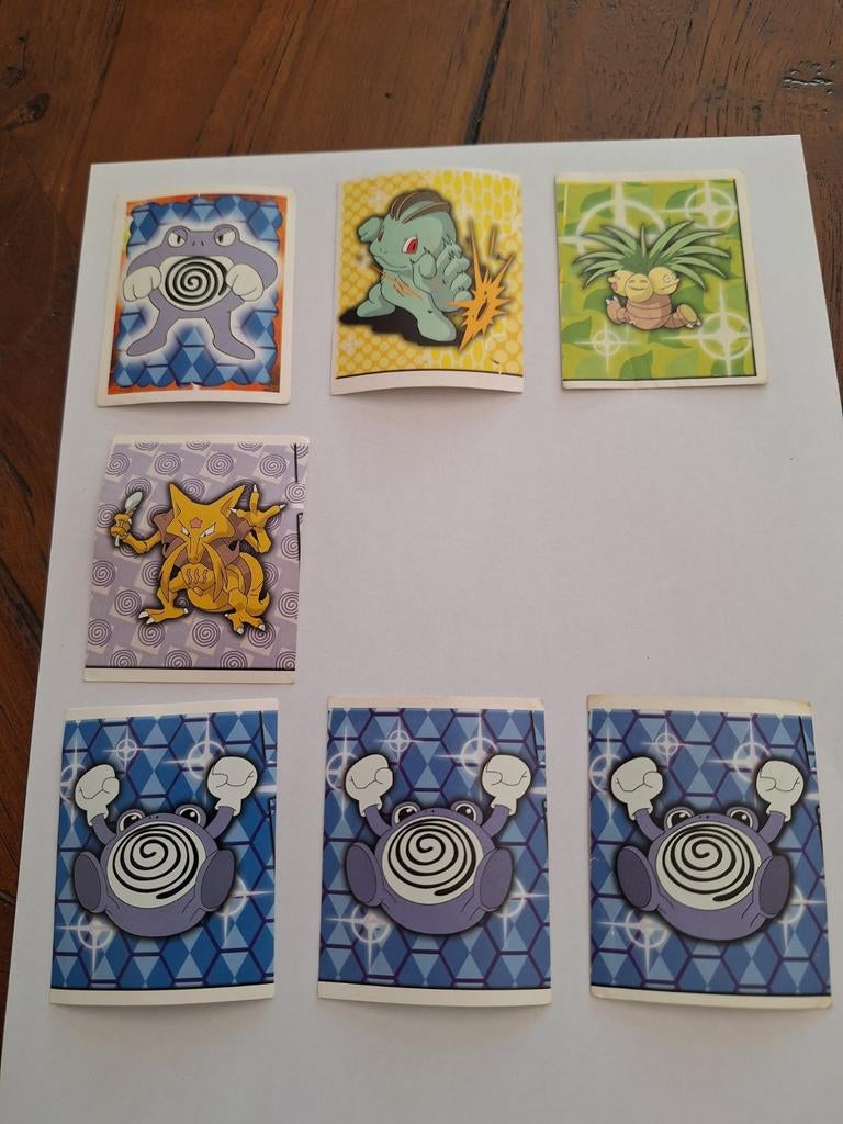 Vintage Pokémon Merlin Stickers - Set van 7, Hobby en Vrije tijd, Verzamelkaartspellen | Pokémon, Ophalen of Verzenden, Gebruikt