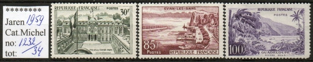 Frankrijk 1959 - Mi 1232 / Mi 1234 - Postfris, Verzenden, Postfris