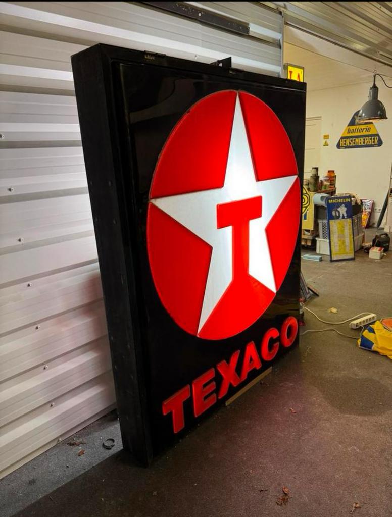 Vintage Texaco Lichtbak - Reclamebord XL, Ophalen, Gebruikt, ., Lichtbak of (neon) lamp