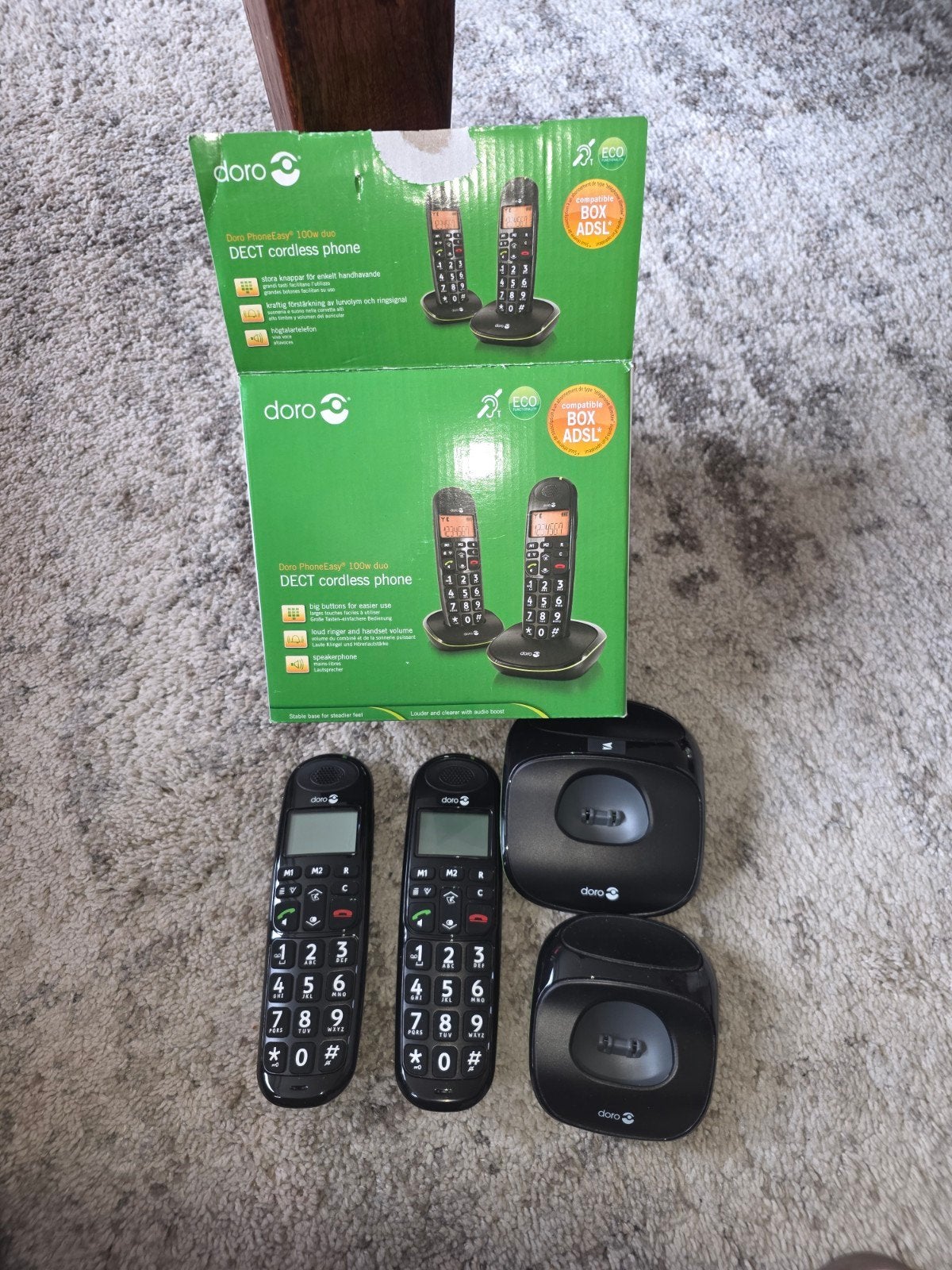 Doro PhoneEasy 100w duo DECT draadloze telefoon, Ophalen of Verzenden, Zo goed als nieuw