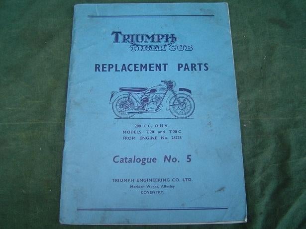 Triumph Tiger Cub 200cc T20 T20C 1967 motorcycle parts list, Ophalen of Verzenden, Triumph