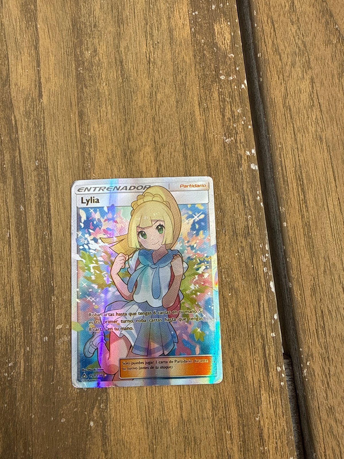 Pokémon Lylia Trainer Kaart - Full Art Foil, Ophalen of Verzenden, Zo goed als nieuw, Losse kaart, Foil