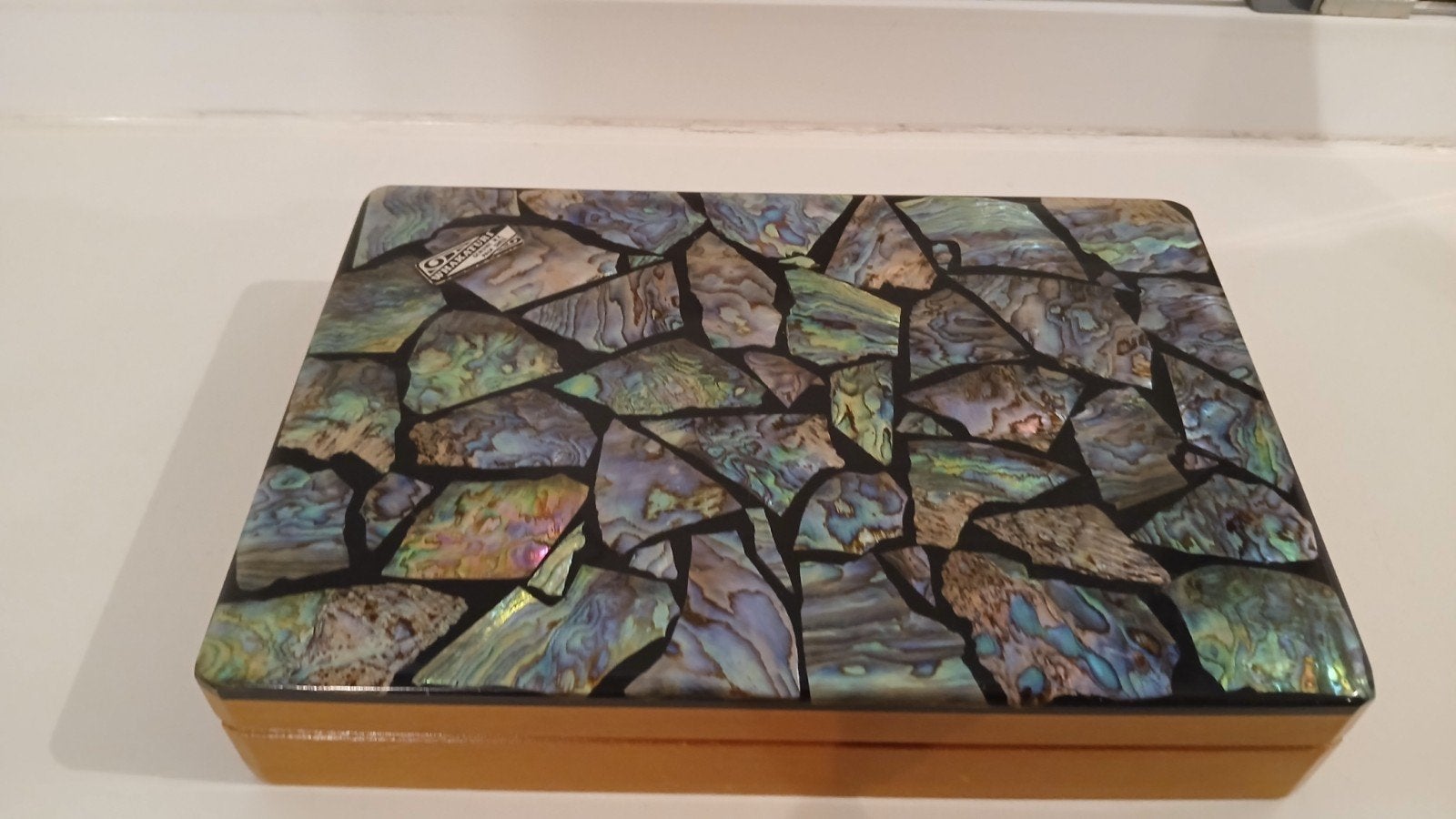Uniek Whakaturi Paua Schelp Doosje - Nieuw-Zeeland, Huis en Inrichting, Minder dan 50 cm, Overige materialen, Minder dan 50 cm