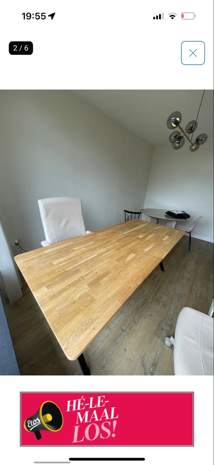 WOOOD Tablo Tafelblad eiken 24 mm 200x90 cm, Huis en Inrichting, Tafels | Eettafels, Ophalen, Eikenhout, 50 tot 100 cm, Zo goed als nieuw