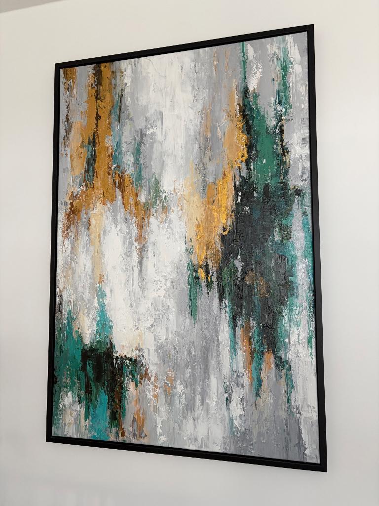 Abstract schilderij met lijst, Ophalen