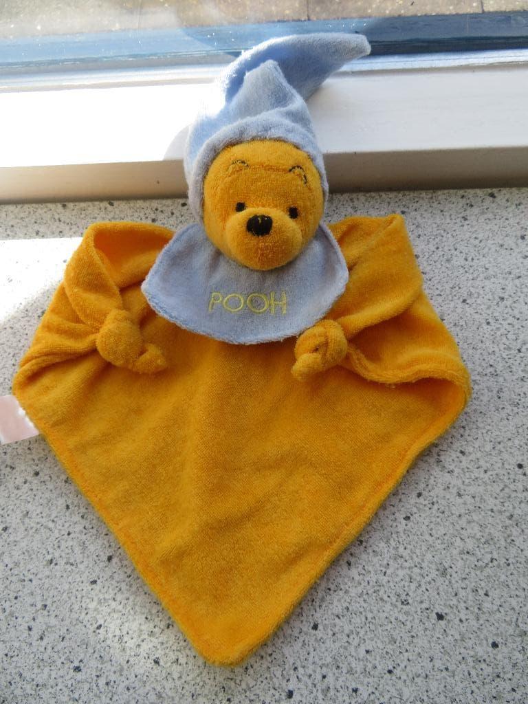 Knuffeldoek Winnie de Pooh of Poeh Disney Baby, Kinderen en Baby's, Speelgoed | Knuffels en Pluche, Disney, Geel, Beer, Ophalen of Verzenden