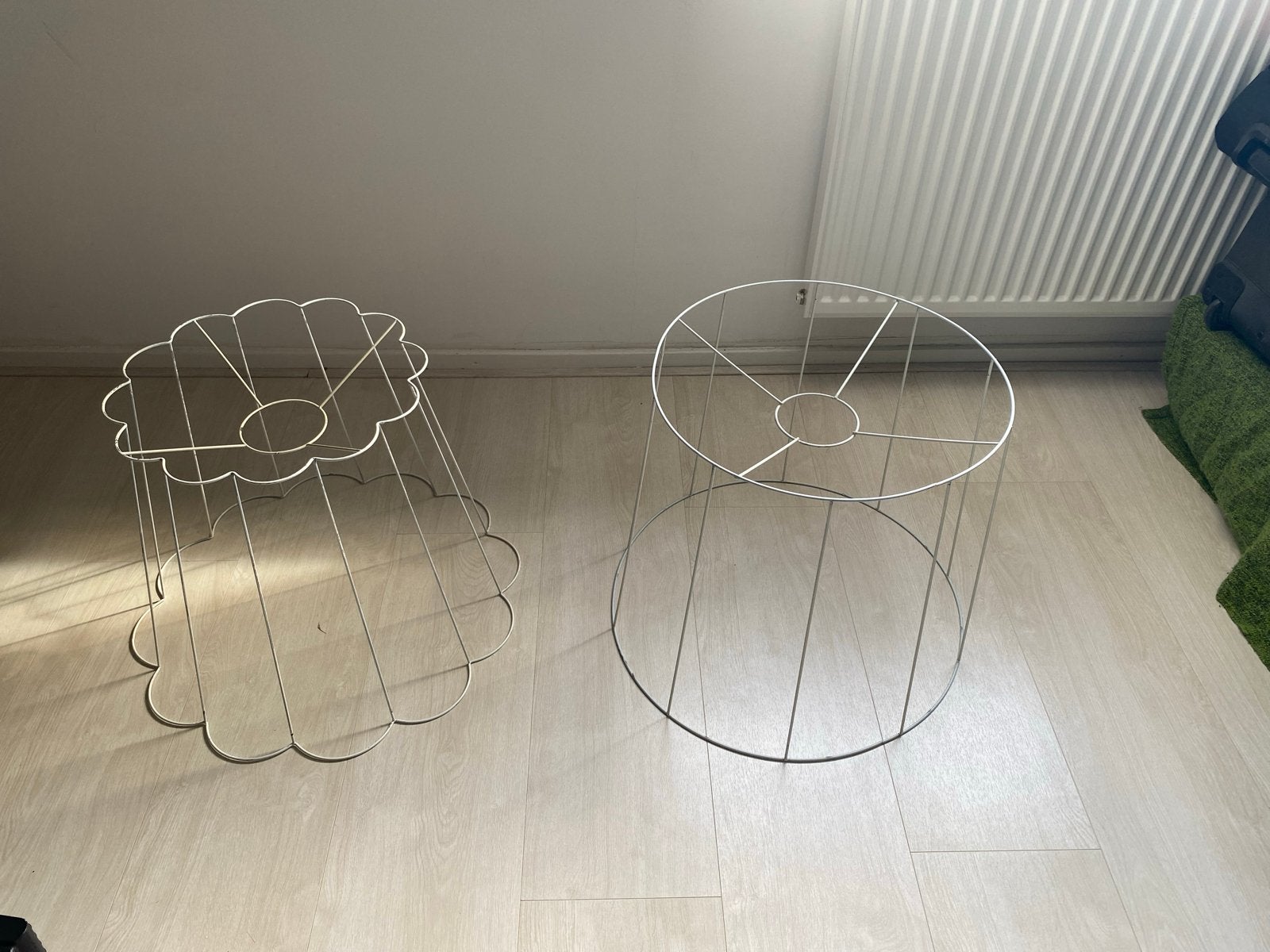 Set van 2 lampenkappen frames - wit metaal, Gebruikt, Overige typen, Wit, Overige vormen