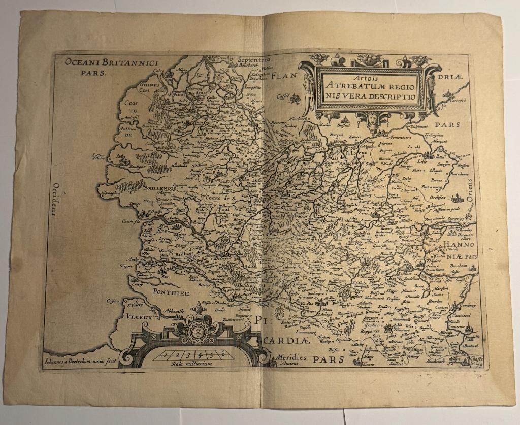 Kaart Artois Artesië Guicciardini 17e eeuw., Cartografie, 24 cm, 1600 - 1699, Ophalen of Verzenden