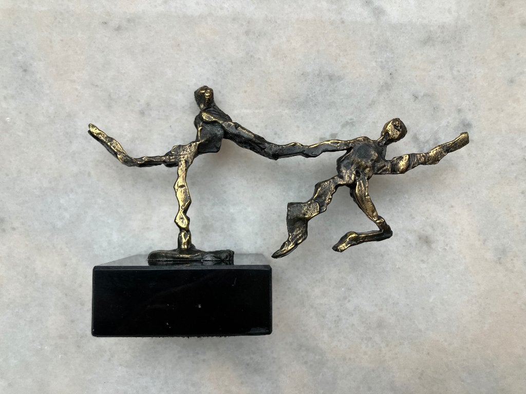 Verbronsd kunstbeeld “De Sprong Wagen”, Ophalen of Verzenden, Handgemaakt, Beeld, Minder dan 20 cm