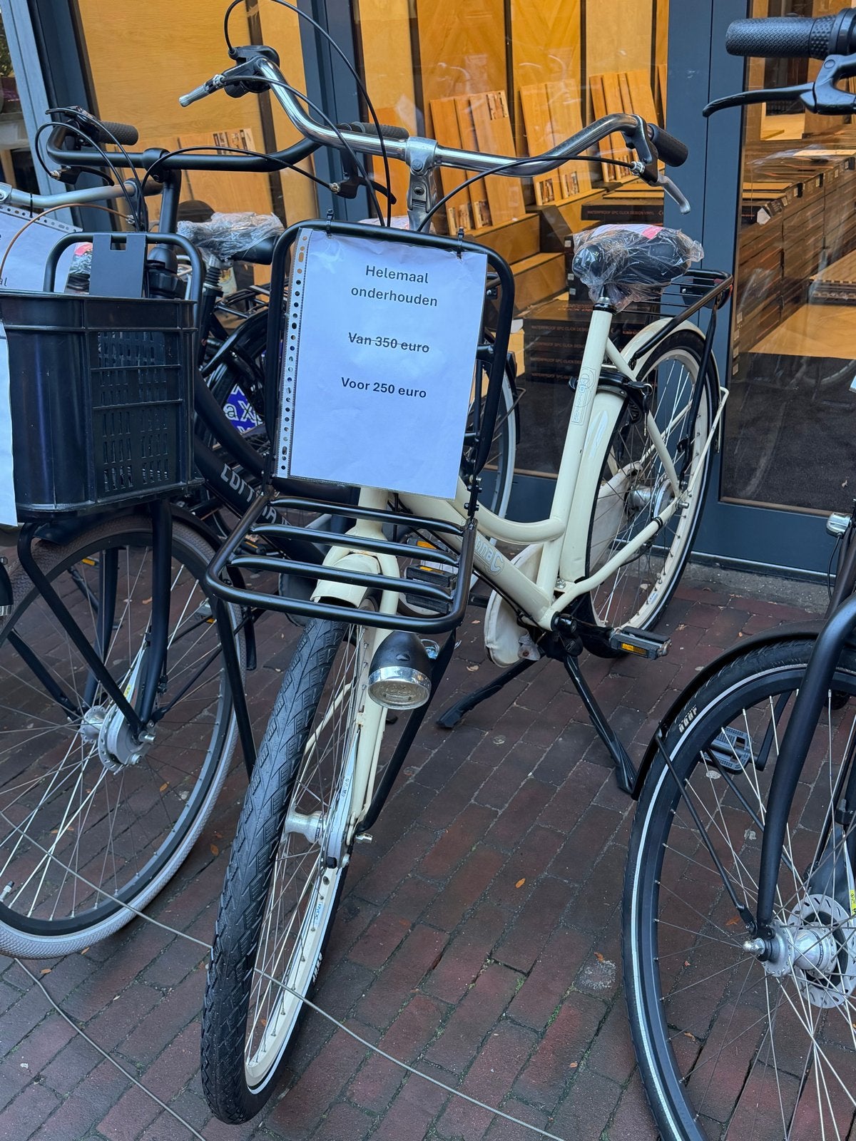 Cortina Transportfiets Dames - Crème - Zo goed als nieuw, Velgrem, Zo goed als nieuw, Ophalen, Overige merken