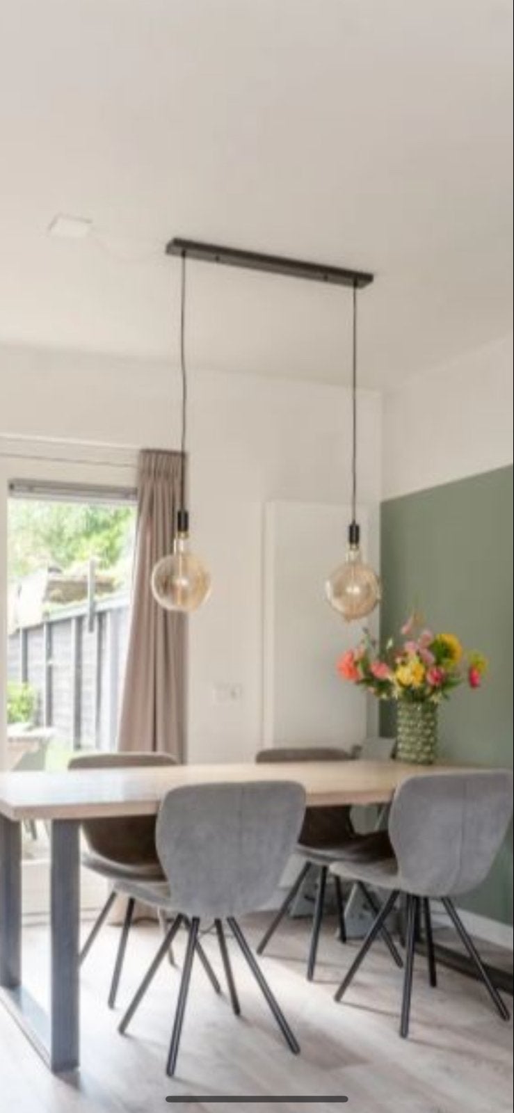 Moderne Hanglamp met 2 Lampen, Huis en Inrichting, Ophalen of Verzenden, Zo goed als nieuw, Metaal, E27 (groot)