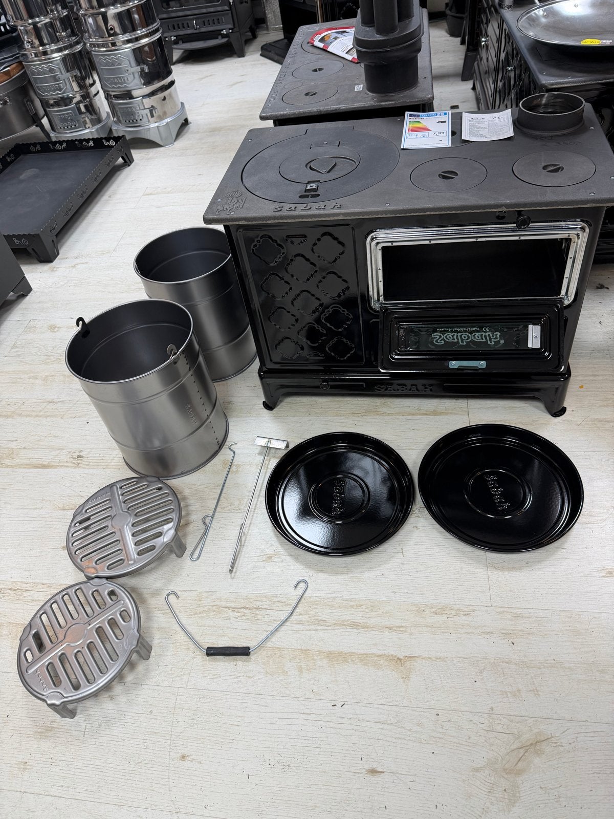 Sabah Houtkachel met Oven - Nieuw Model kuzineli soba, Huis en Inrichting, Kachels, Nieuw, Ophalen of Verzenden, Vrijstaand, Hout