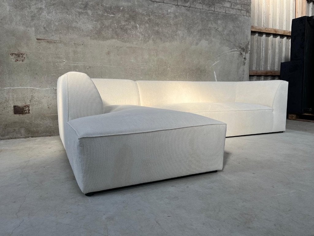 Retourdeal Windsor & Co Ribstof hoekbank links Chaise Lounge, Minder dan 75 cm, Hoekbank, Ophalen of Verzenden, Zo goed als nieuw