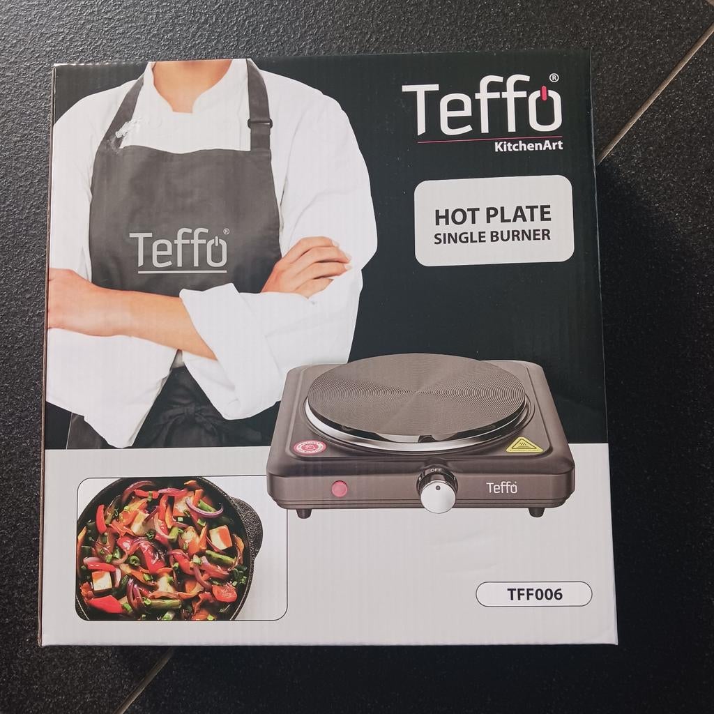 Teffo KitchenArt Hot Plate - Enkele Kookplaat 1500W, Nieuw, 3 kookzones of minder, Ophalen of Verzenden, Vrijstaand