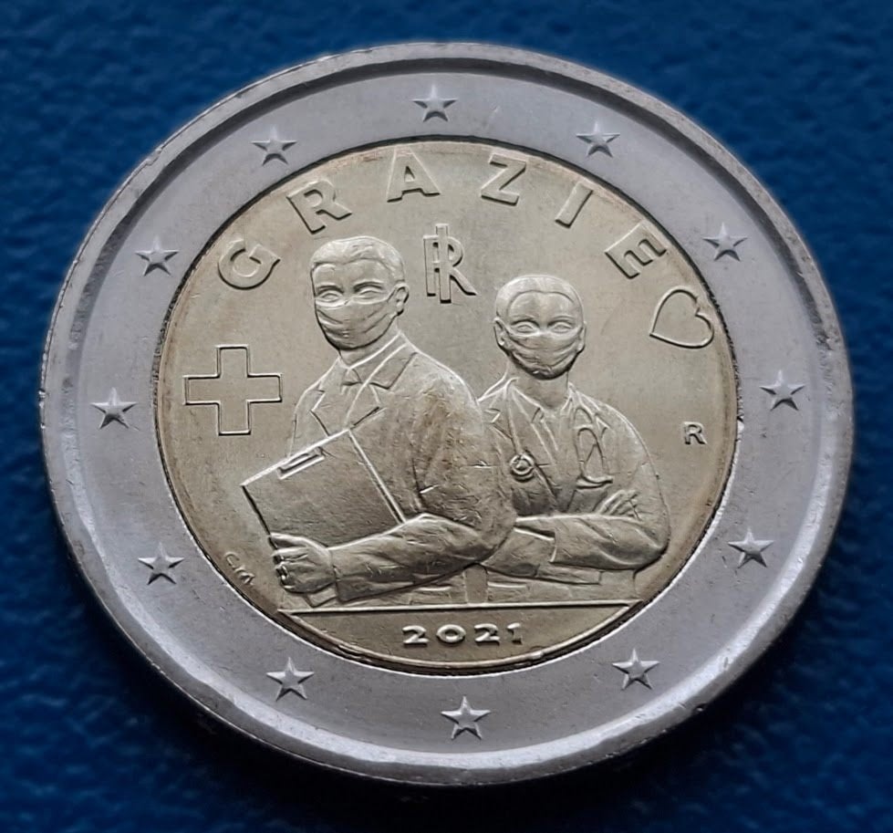 Italië 2 Euro "Grazie" - 2021, Verzenden, Italië, 2 euro, Losse munt
