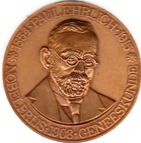 1854  PAUL EHRICH 1915     FYSIOLOGIE OF GENEESKUNDE, Postzegels en Munten, Penningen en Medailles, Ophalen of Verzenden, Overige materialen