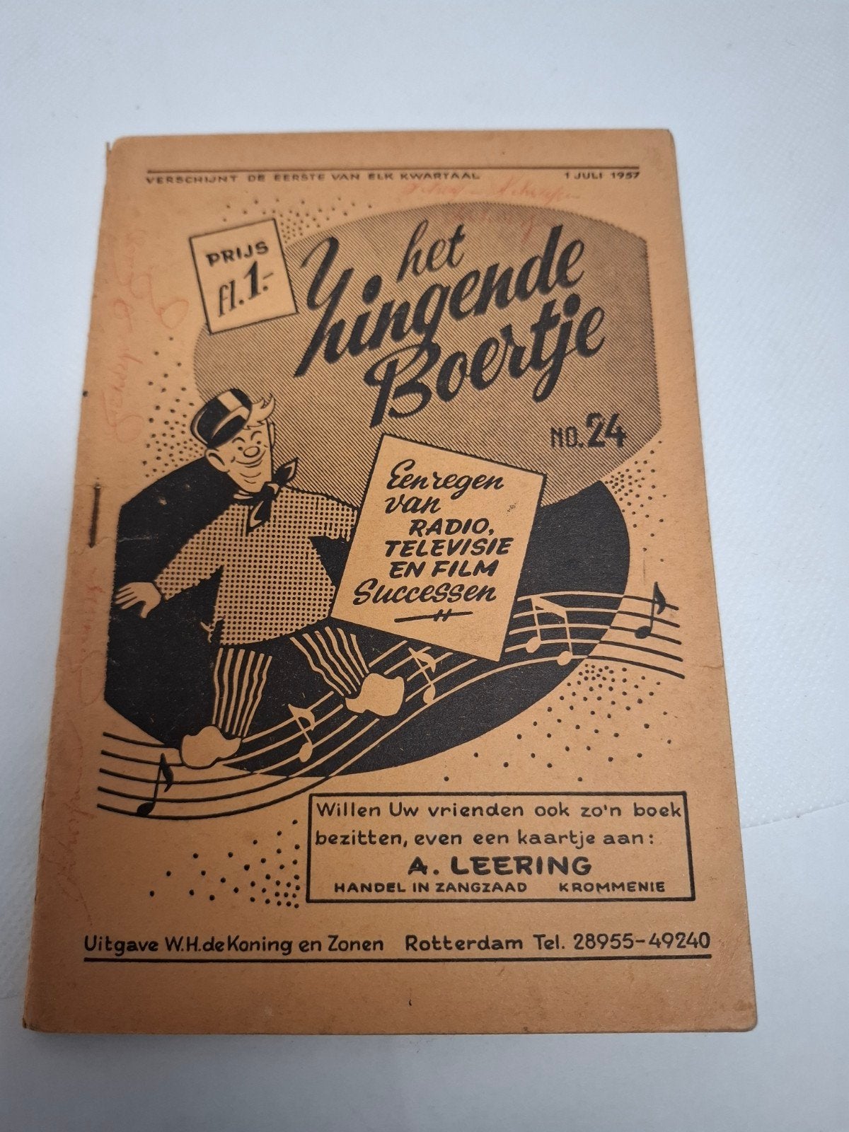 Het Zingende Boertje No. 24 - Liedjesboek uit 1957, Ophalen of Verzenden, Gelezen, Diverse Auteurs, Nederland