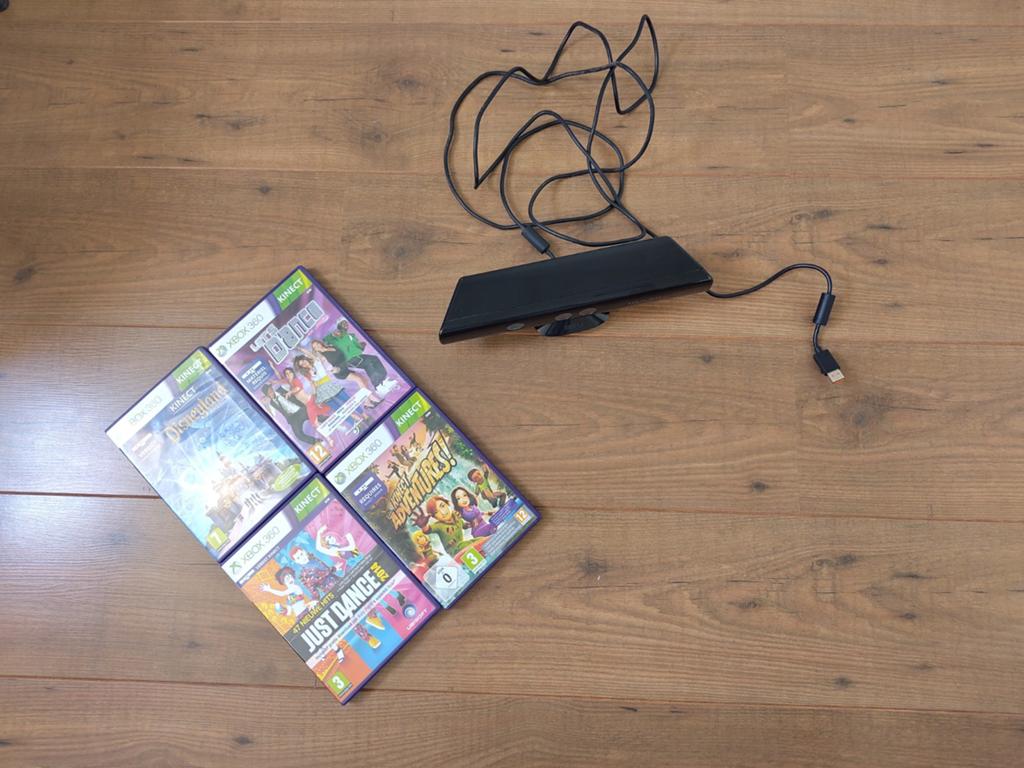 XBOX Kinect + 4 Kinect games, Spelcomputers en Games, Games | Xbox 360, Gebruikt, Overige genres, 3 spelers of meer, Vanaf 3 jaar