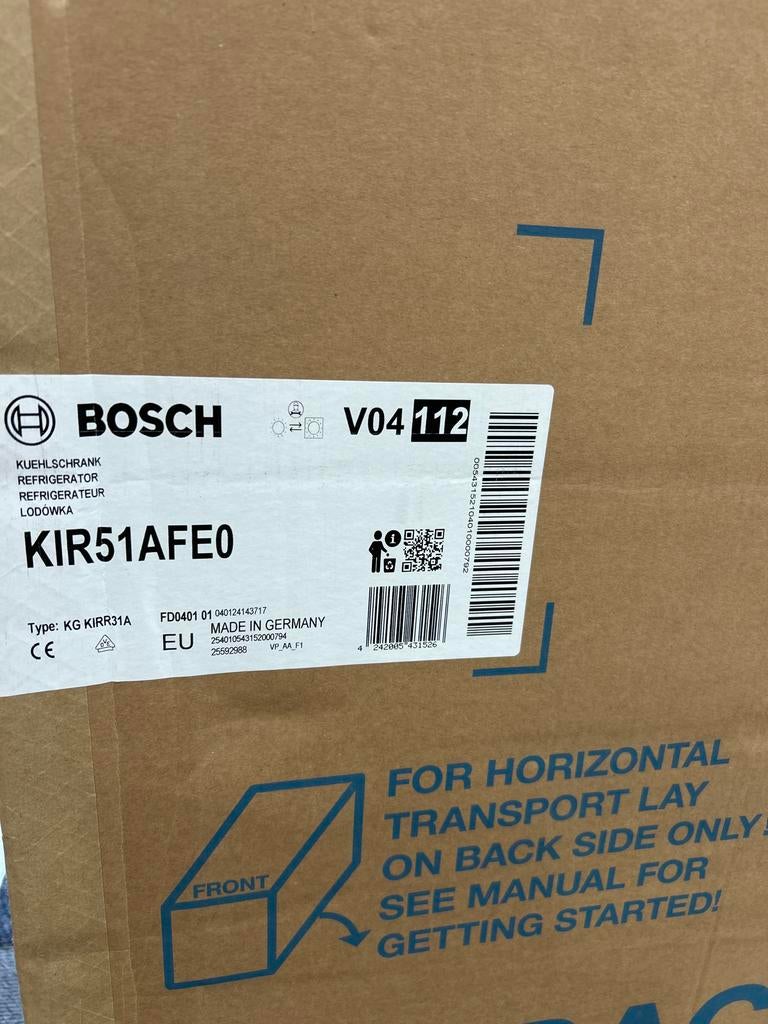 Bosch KIR51AFE0 Inbouw Koelkast - Nieuw in Doos, Zonder vriesvak, 200 liter of meer, 60 cm of meer, Nieuw