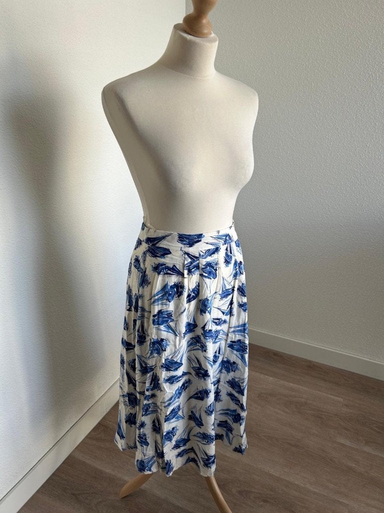 King Louie maat 38 NIEUWE circle skirt love boat midi 365, Maat 38/40 (M), Wit, Nieuw, Ophalen of Verzenden