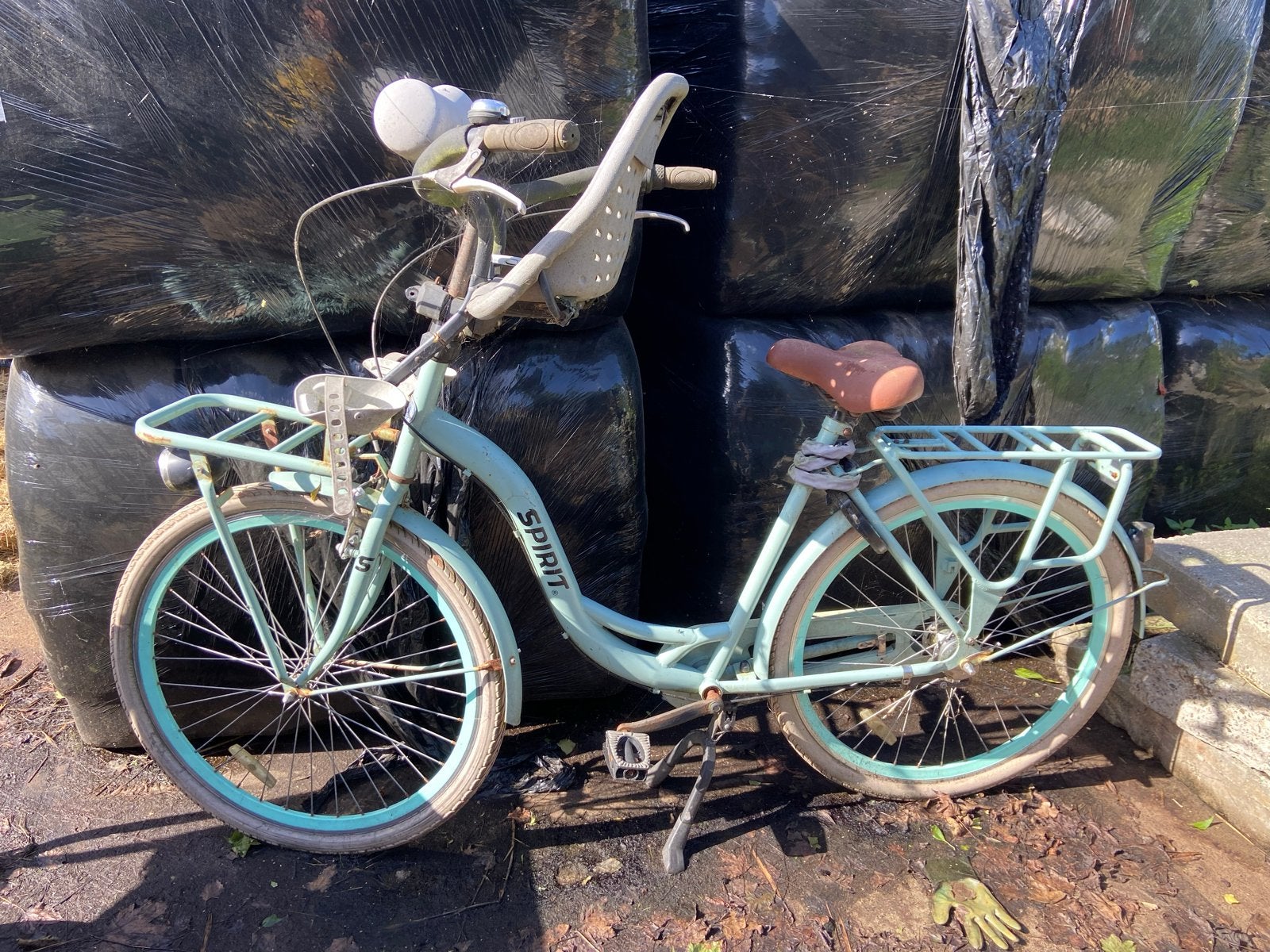 Mamafiets Spirit met kinderzitje, gebruikt, Gebruikt, Dubbele standaard, 1 zitje, Ophalen