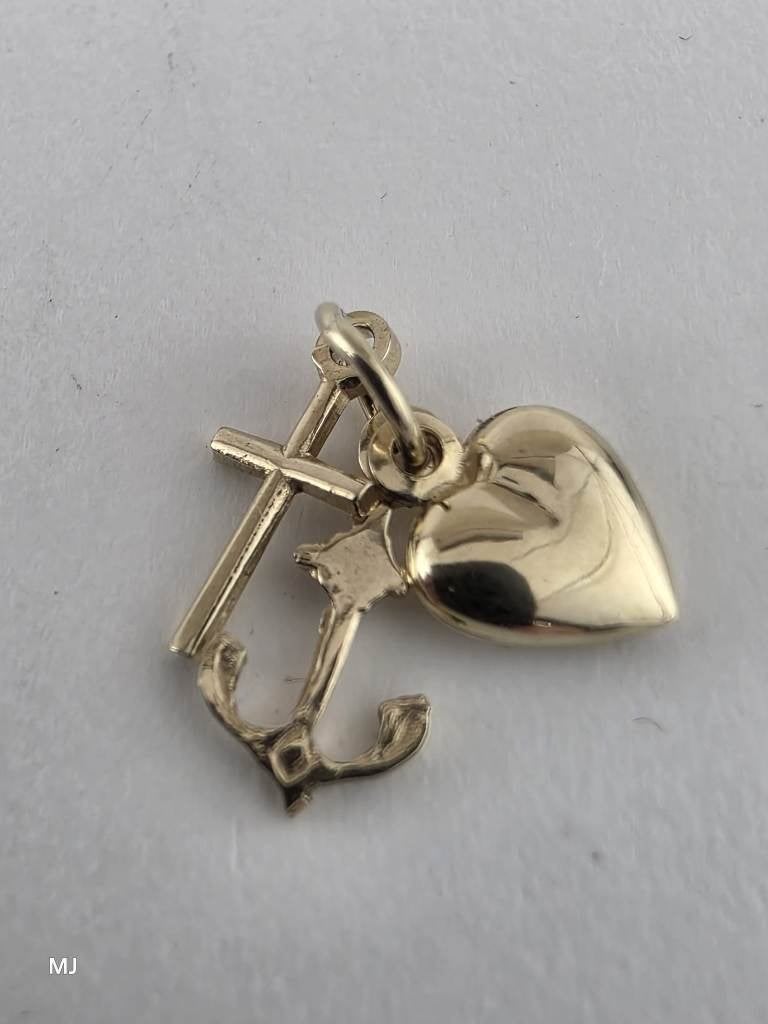 Gouden hanger Geloof, Hoop & Liefde                      G85, Gebruikt, ., Ophalen of Verzenden, .