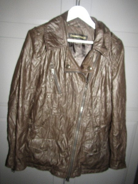 G699 Creenstone mt 44 jas bruin biker model epauletten, Bruin, Verzenden, Creenstone, Maat 42/44 (L)