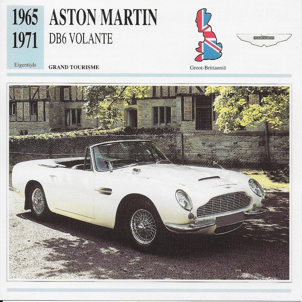 Ma808 autokaart aston martin db6 volante ( 1965 - 1971, Ophalen of Verzenden, Zo goed als nieuw, Auto's