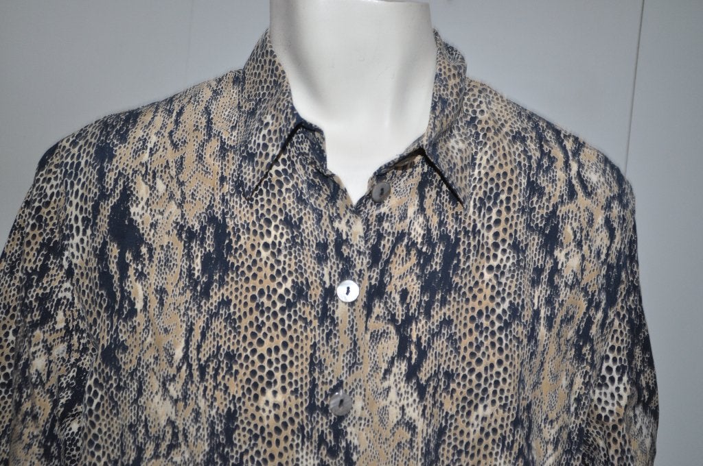 KG71 Erfo Blouse maat 44 zwart bruin tinten, Kleding | Dames, Ophalen of Verzenden, Zo goed als nieuw, Meerkleurig, Blouse of Tuniek