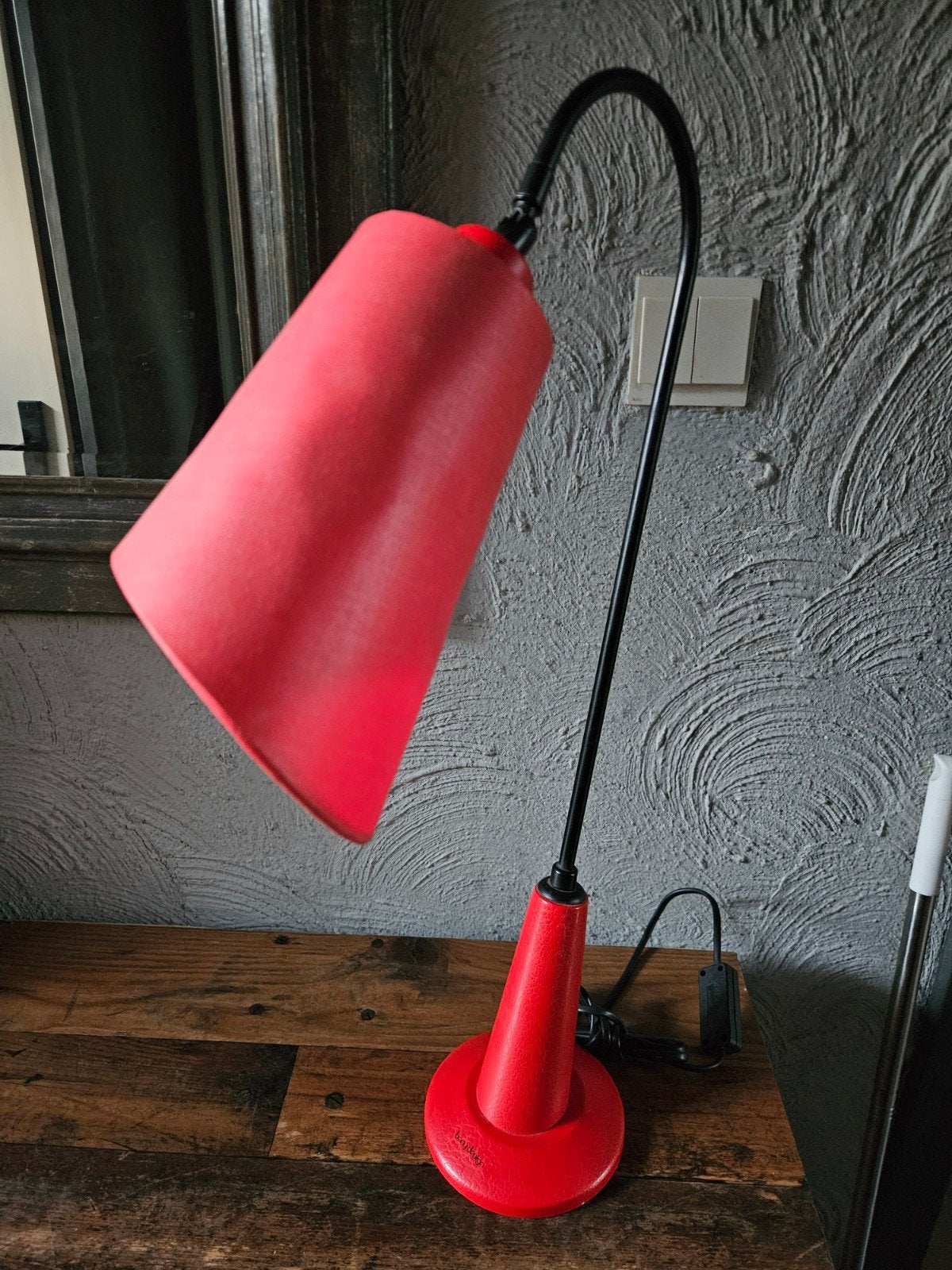 Vintage prachtige Bony Design Tafellamp Rood - Jaren '80, Bureaulamp, Overige merken, Vintage, Rood