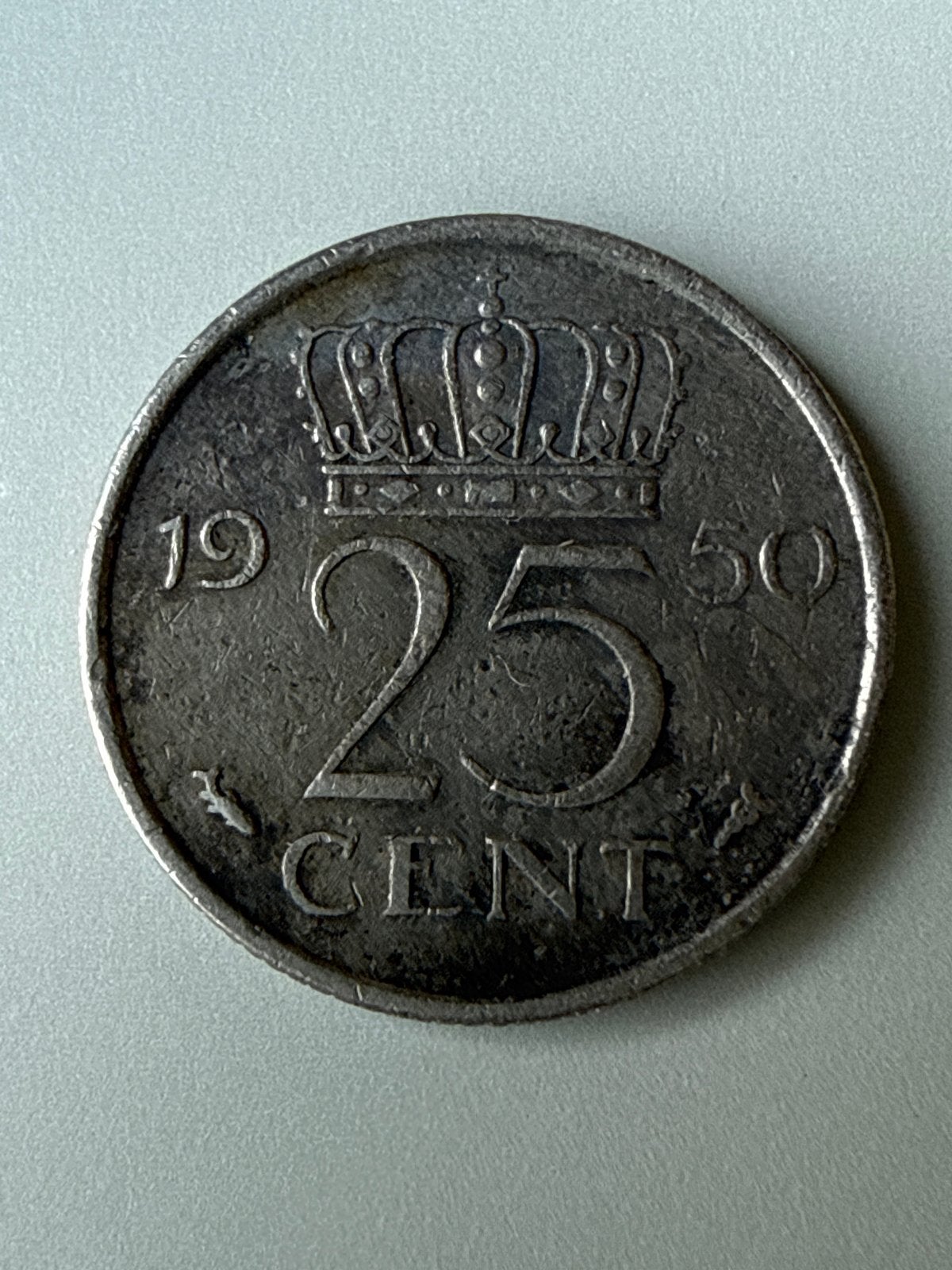 25 Cent Munt Koningin Juliana 1950, Koningin Juliana, Zilver, 25 cent, Ophalen of Verzenden