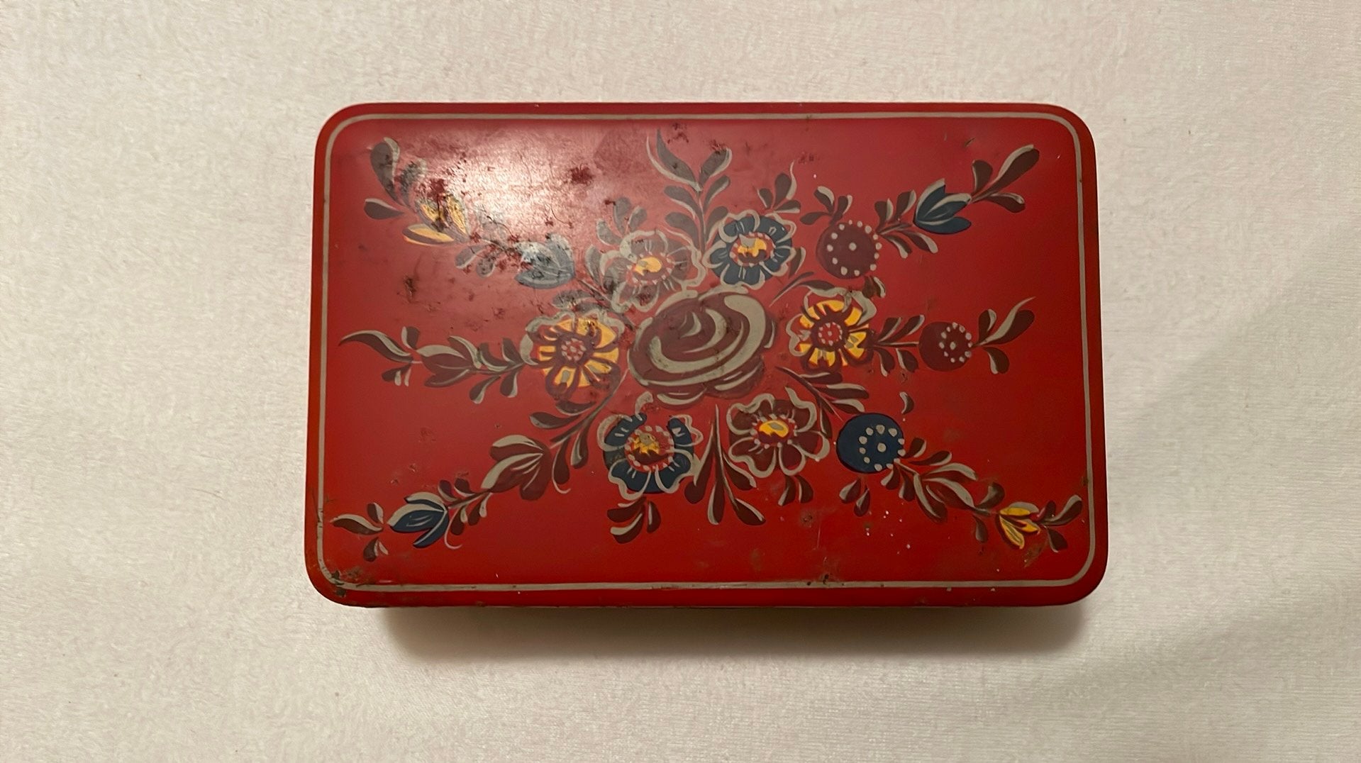 Tk oud vintage koekjestrommel, blik jaren 50/60 van Verkade, Ophalen of Verzenden, Gebruikt, Koek(jes), Verkade