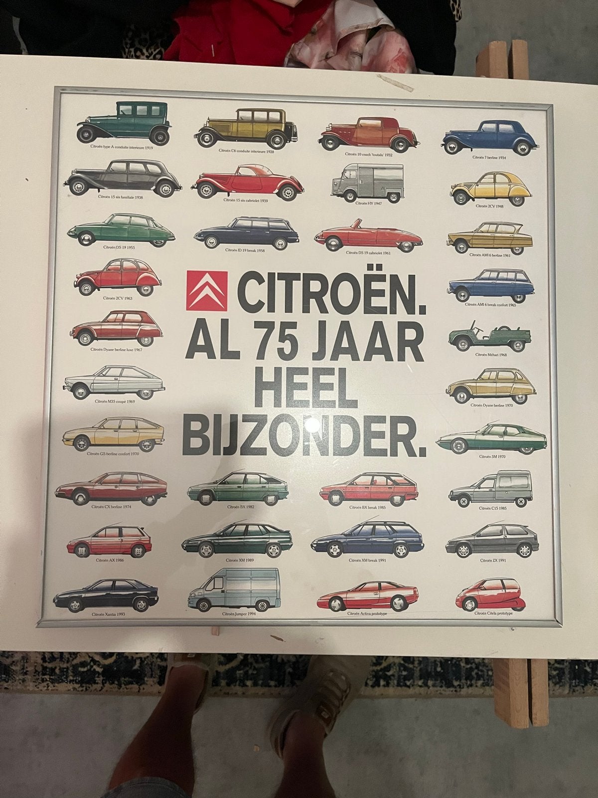 Citroën: Al 75 Jaar Heel Bijzonder - Vintage Poster/Prent, Verzamelen, Ophalen, Gebruikt, Auto's