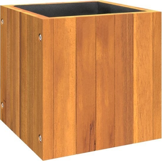 Plantenbak 25x25x25 cm massief acaciahout, Ophalen of Verzenden, Nieuw