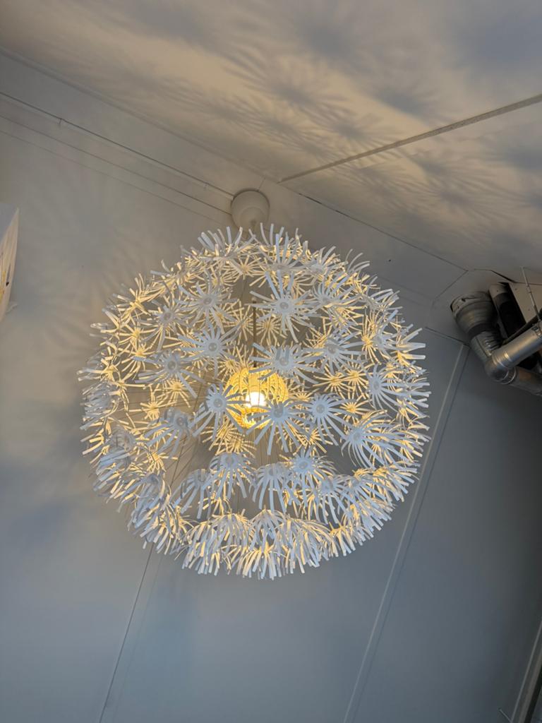 Hanglamp wit, Huis en Inrichting, Lampen | Hanglampen, Ophalen, Gebruikt, 75 cm of meer