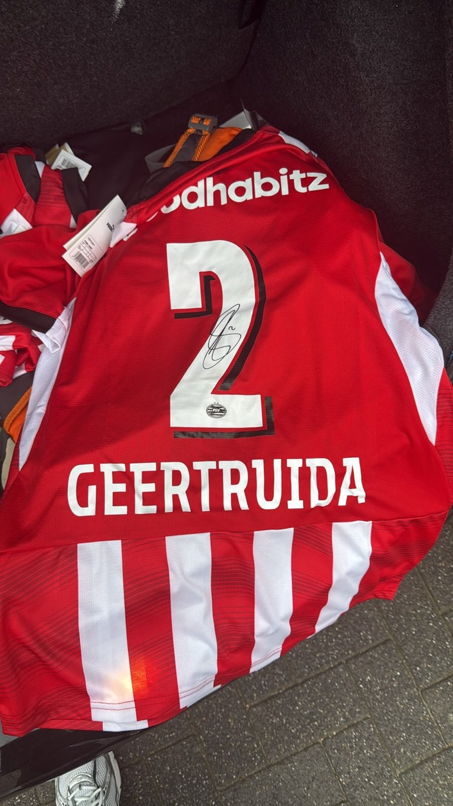 Gesigneerd PSV shirt Geertruida #2, Ophalen of Verzenden, Nieuw, Shirt