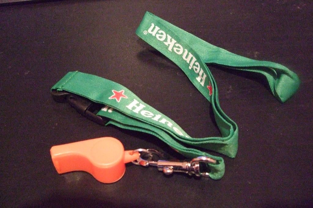 Heineken keykoord (nr.5) met fluitje, Verzamelen, Biermerken, Ophalen of Verzenden, Nieuw, Overige typen, Heineken