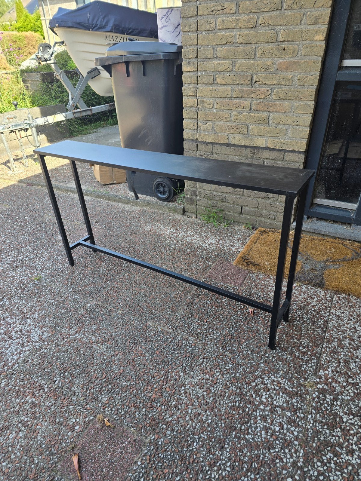 Strakke zwarte sidetable / wandtafel, Ophalen, Gebruikt, Overige materialen, Modern, minimalistisch