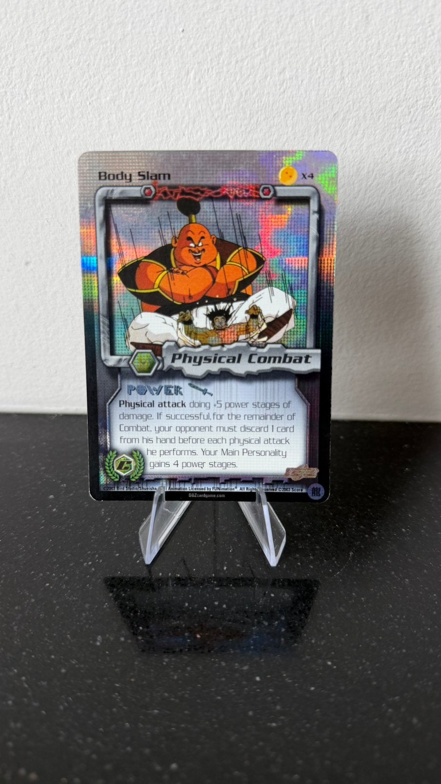 DBZ CCG Body Slam X4 Limited Promo VLP/LP!, Ophalen of Verzenden, Zo goed als nieuw, Losse kaart, Foil