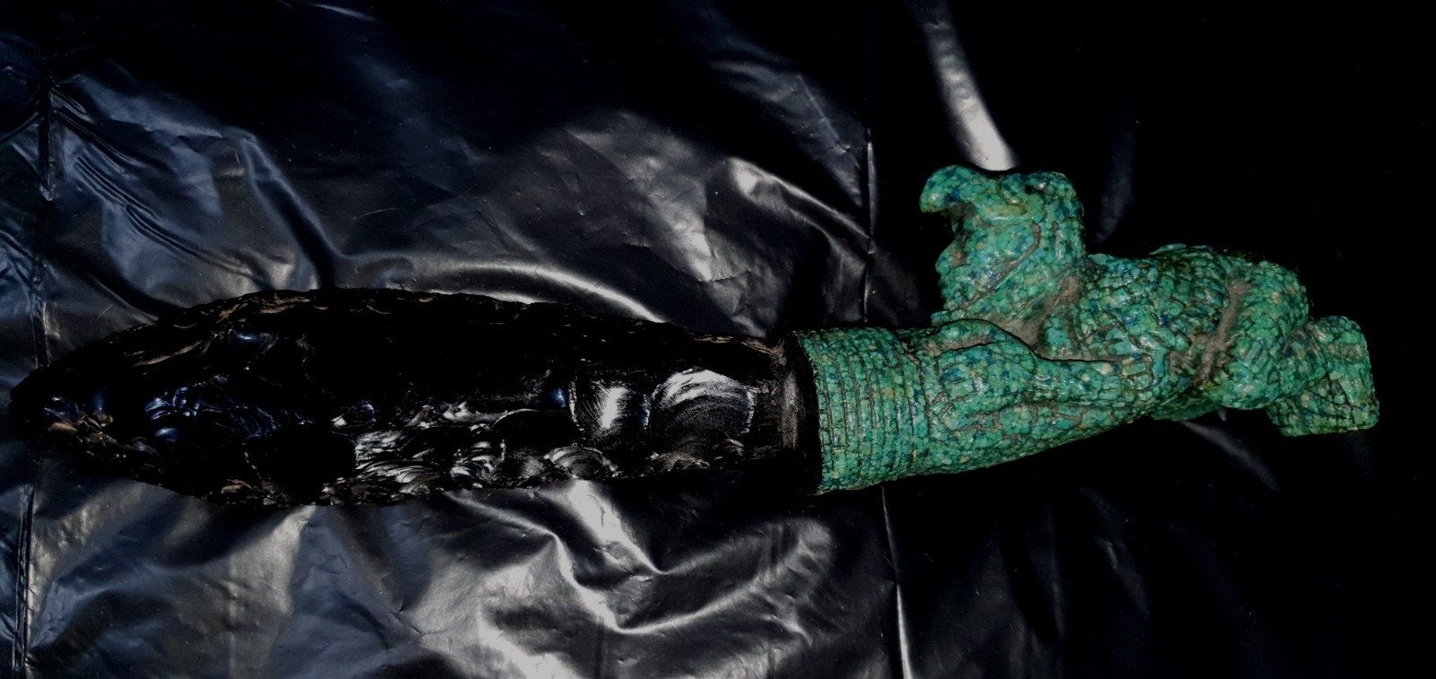 Azteeks geïnspireerd obsidiaan ritueel mes uit Mexico, Ophalen of Verzenden