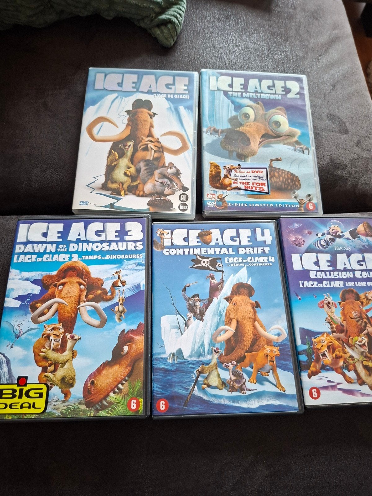 Ice Age DVD set - De complete collectie (deel 1-5), Ophalen, Animatie, Amerikaans, Nederlands