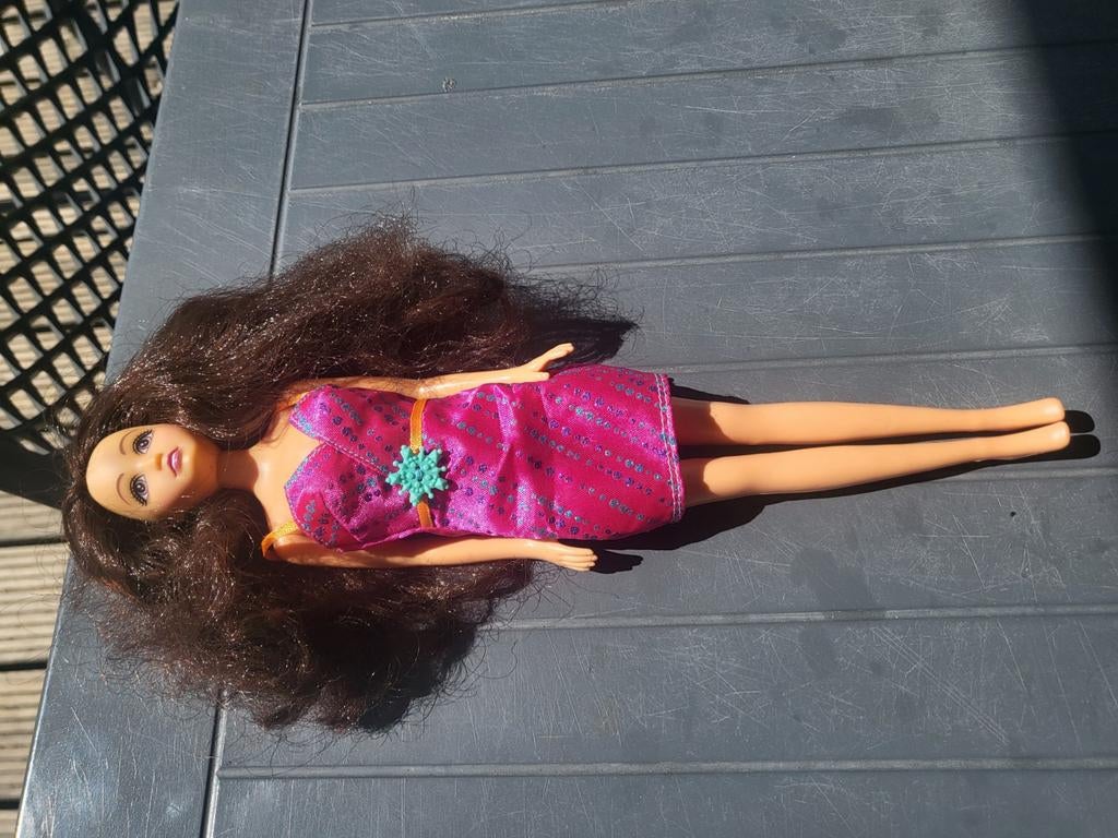 Barbie pop met roze jurk, Ophalen of Verzenden, Gebruikt, Barbie