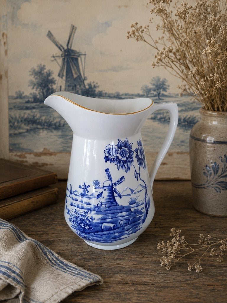 Alfred Meakin kan met molen decor - Delfts blauw stijl, Ophalen of Verzenden