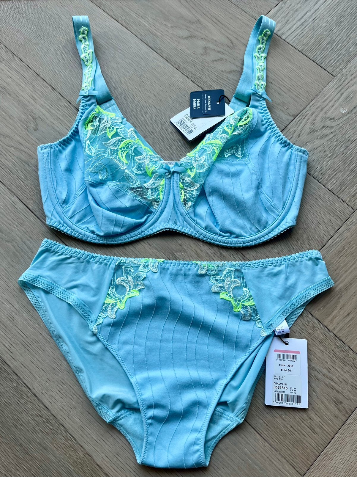 Prima Donna Set 85E/44 Deauville NIEUW! (LEES BESCHRIJVING), Setje, Verzenden, Blauw