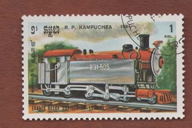 Treinen - Kampuchea (v/h Cambodja) - 587 - gebr, Verzenden, Gestempeld, Treinen